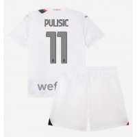 Dres AC Milan Christian Pulisic #11 Preč pre deti 2023-24 Krátky Rukáv (+ trenírky)
